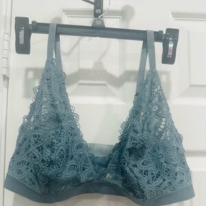NWT: ThirdLove Boho Lace Triangle Bralette, Gray Mist, 1X